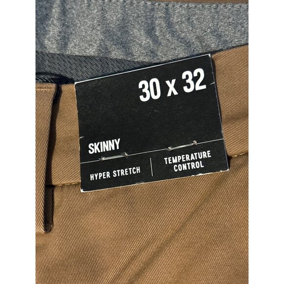 NWT EXPRESS Skinny Hyper Stretch Chino Pants 30x32 Mid Rise Solid Khaki Casual - Picture 7 of 8